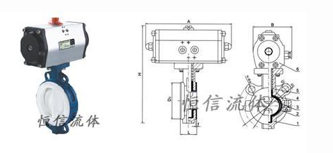 氣動襯氟蝶閥 氣動襯氟蝶閥